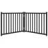 Kép 4/9 - Fekete tömör fenyőfa 2 paneles összecsukható kutyakapu 160 cm