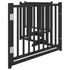 Kép 5/11 - Fekete tömör fa 4 paneles összecsukható kutyakapu ajtóval 320cm