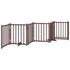 Kép 6/11 - Barna tömör fa 6 paneles összecsukható kutyakapu ajtóval 300 cm