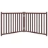 Kép 4/9 - Barna tömör fenyőfa 2 paneles összecsukható kutyakapu 160 cm