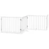 Kép 3/11 - Fehér nyárfa 6 paneles összecsukható kutyakapu ajtóval 480 cm