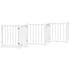 Kép 4/11 - Fehér nyárfa 9 paneles összecsukható kutyakapu ajtóval 450 cm