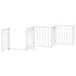Kép 5/11 - Fehér nyárfa 9 paneles összecsukható kutyakapu ajtóval 450 cm