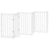 Kép 4/11 - Fehér nyárfa 9 paneles összecsukható kutyakapu ajtóval 450 cm