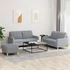 Kép 2/8 - vidaXL 3 részes világosszürke szövet ülőgarnitúra párnákkal